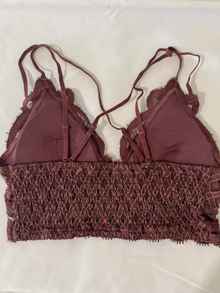 Lace Bralette- Chocolate