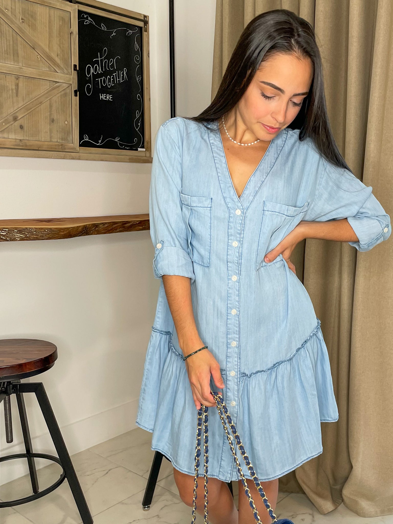When In Doubt Wear Denim Dress Blossom & Bloom Boutique When In Doubt Wear Denim Dress Blossom & Bloom Boutique