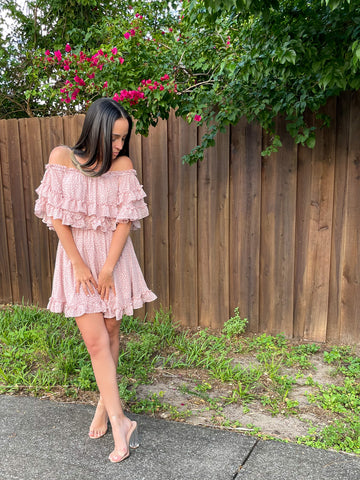 Isabella Pink Printed Dress