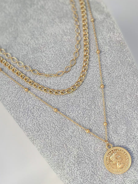 Beaded Coin Necklace Set