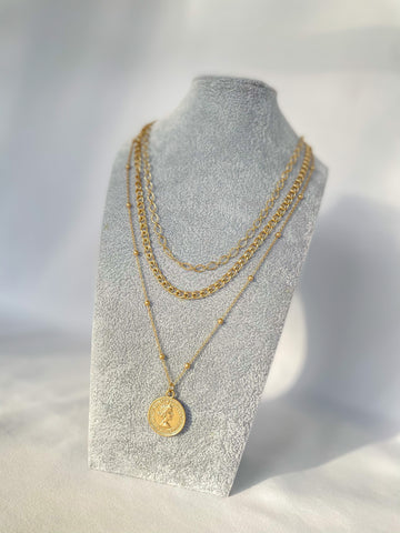 Beaded Coin Necklace Set